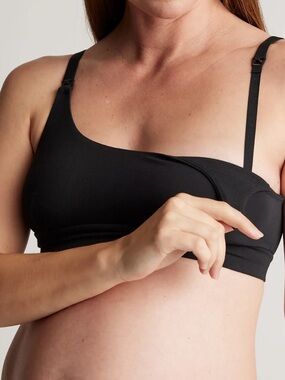 NWT Quince Micromodal Nursing Bra (2-pack) in Black Sz M